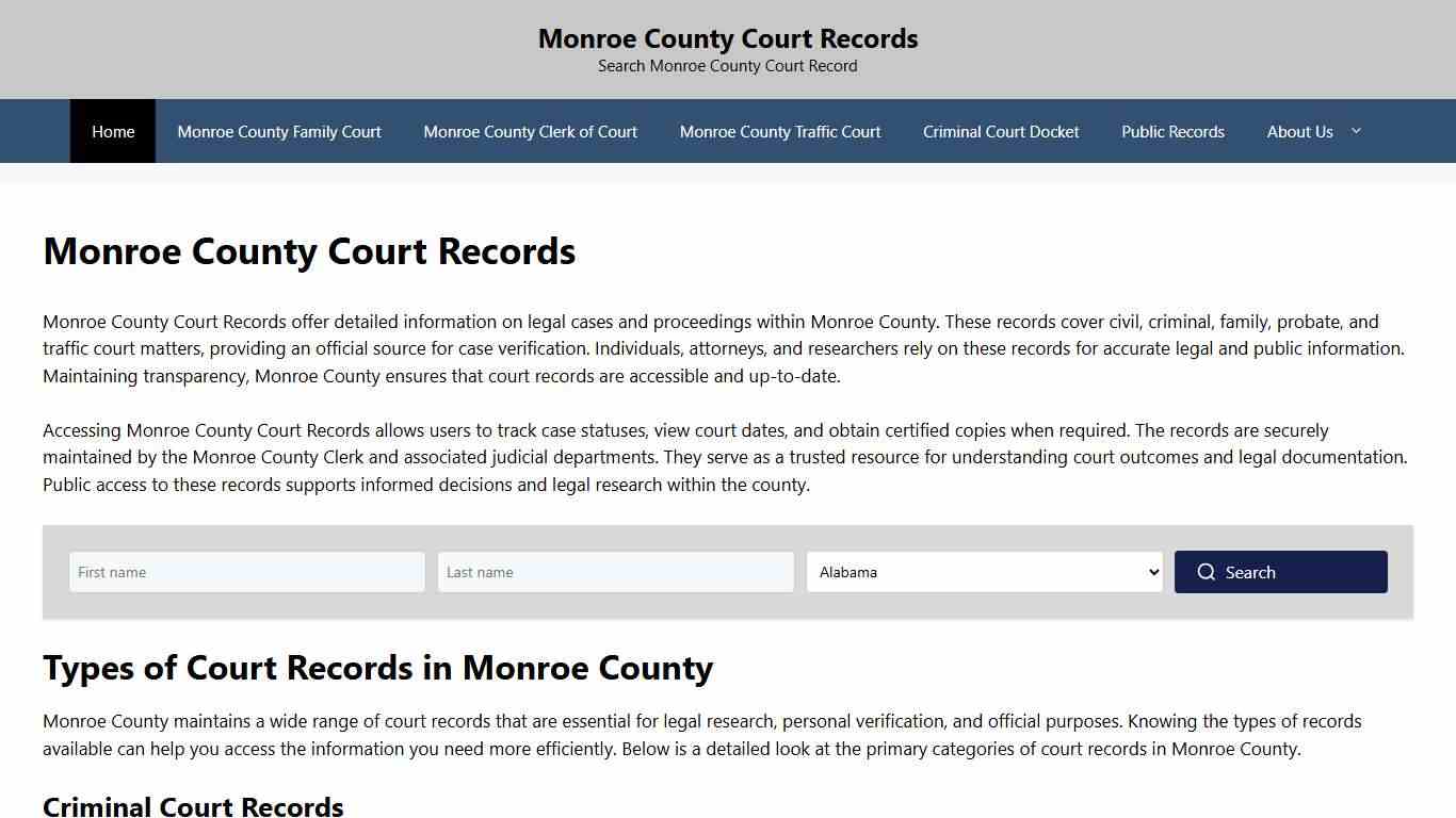 Monroe County Court Records